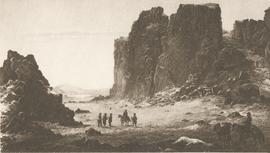 Koparstungur frá Íslandi um1840. Almannagjá